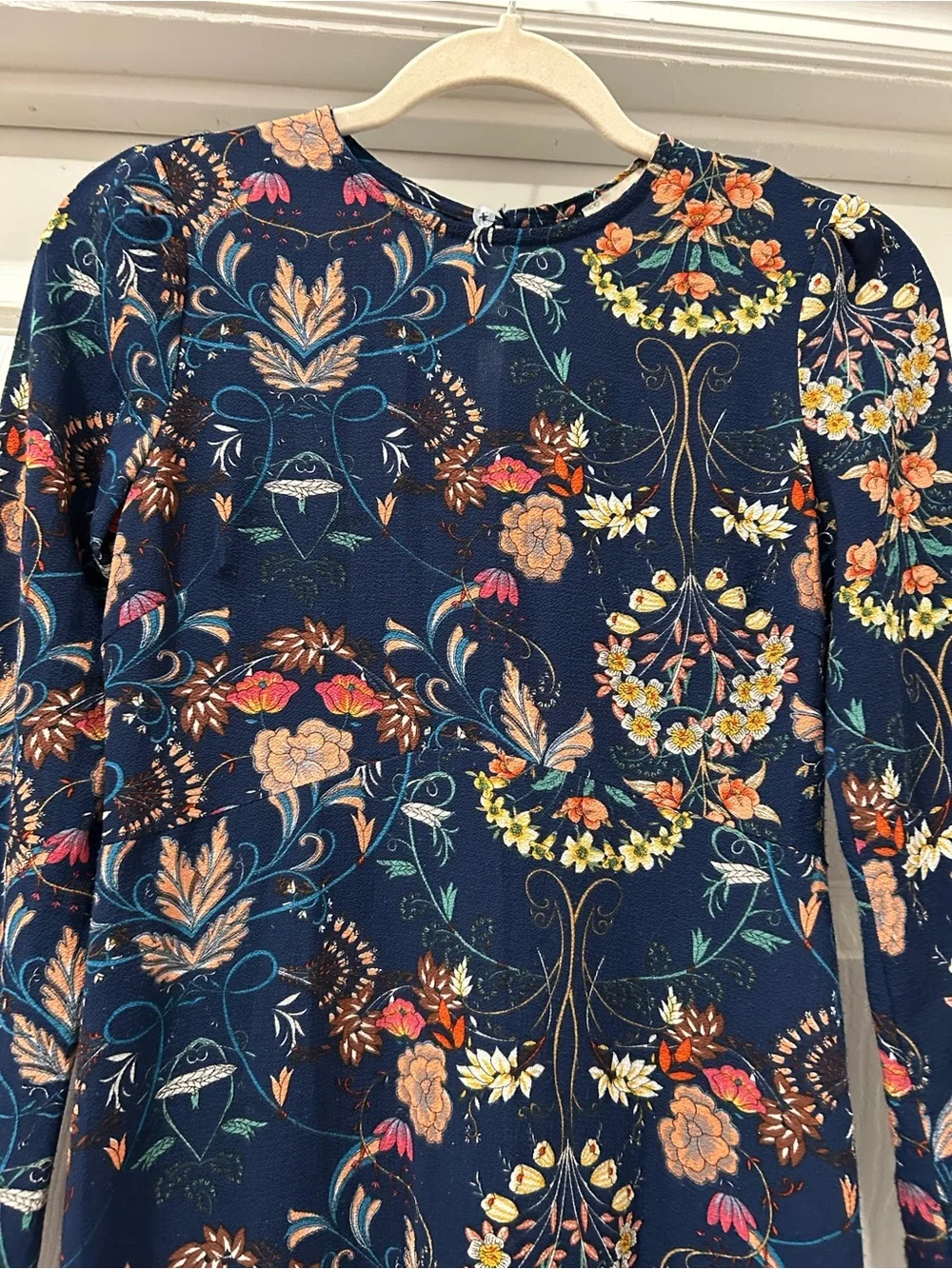 I Madeline Garden Splendor Floral Empire Waist Midi Dress Size Small - Picture 6 of 12